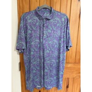 Johnnie-O Lemma Printed Featherweight Performance Polo Shirt Purple Size L